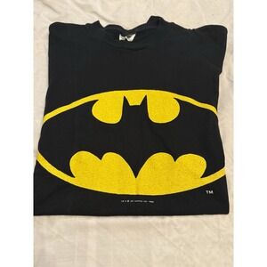 Vintage Batman Shirt Large Black 1988 80s Box Logo Bat Signal Dc Comics